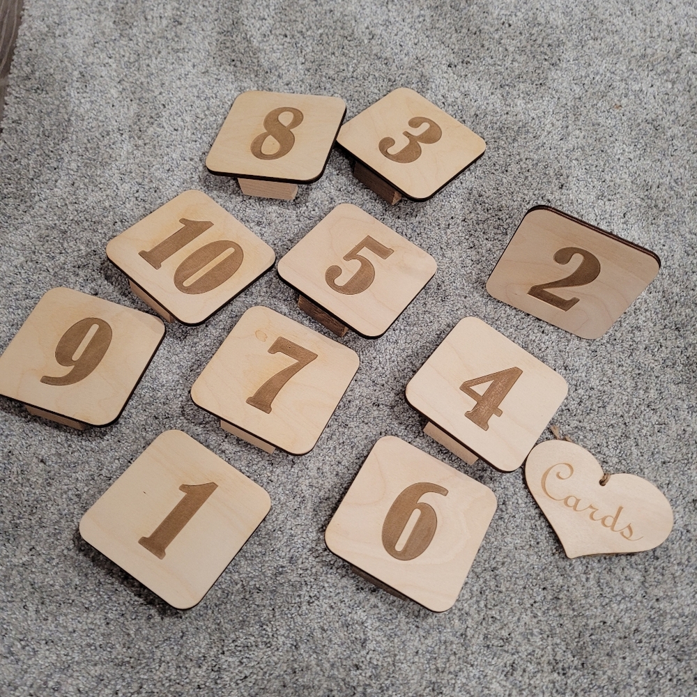 Handcrafted Wooden Table Numbers From Etsy 1-10, Showers, Parties, Weddings!